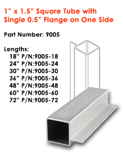 .5" Flanges #9010 x 36" N Tube w/ Dbl 8020 Inc 1" x 1" Aluminum Quick Frame Sq 